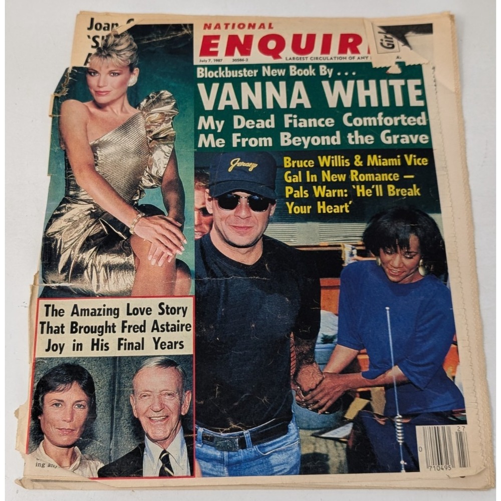 National Enquirer 1987 Bruce Willis Vanna White Fred Astaire VTG Celebrity 80s